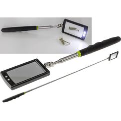 ChiliTec Teleskop Spiegel Werkzeug mit LED Beleuchtung Handspiegel Ausziehbar 28-88cm mit Softgriff Schwenkbar