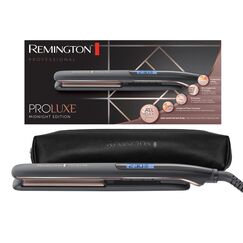Remington Glätteisen [OPTIheat-Technologie für lang anhaltende Styling-Ergebnisse] PROluxe Midnight (150-230°C,110mm lange Keramikstylingplatten,digitales Display,schnellaufheizend) Haarglätter S9100B