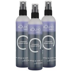 Anti Gelbstich Silber Spray für blondes und graues Haar (3x 200ml) | 2 Phasen Silberspray Conditioner spendet dem Haar Feuchtigkeit, gibt Glanz und verbessert die Kämmbarkeit