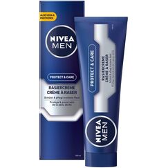 NIVEA MEN Protect & Care Rasiercreme für Männer (100 ml), mit cremigem Schaum für eine sanfte Rasur, hautschonende Creme für Herren