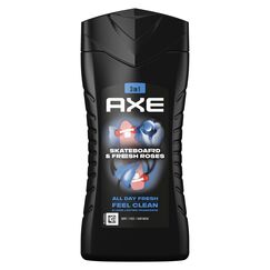 Axe 3-in-1 Duschgel & Shampoo Skateboard & Fresh Roses für langanhaltende Frische und Duft nach der Dusche dermatologisch getestet 250 ml
