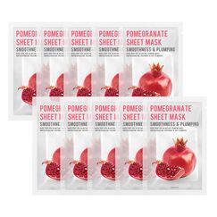[PAKET VON 10] EUNYUL Purity GRANATAPFEL Gesichtstuchmasken (22 ml x 10 Stück) Koreanische Hautpflege Feuchtigkeitsspendende, pflegende und klärende natürliche Inhaltsstoffe