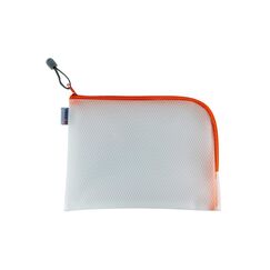 HERMA Dokumententasche A5 mit Reißverschluss, kleine wasserdichte Reißverschlusstasche, verschließbare Dokumentenmappe aus Kunstoff mit Zipper, halb-transparent, 26 x 20 cm, orange