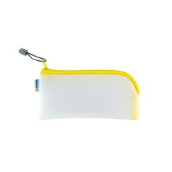 HERMA Dokumententasche mit Reißverschluss, kleine wasserdichte Reißverschlusstasche, verschließbare Dokumentenmappe aus Kunstoff mit Zipper, halb-transparent, 23 x 11 cm, gelb
