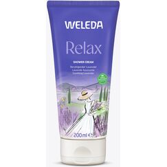 WELEDA Bio Relax Duschgel vegan - Naturkosmetik Aroma Shower Duschseife für Frauen & Männer mit Lavendel / Bergamotte Duft, Natürliche Hautpflege Dusche zur Reinigung von Gesicht & Körper (1x 200ml)