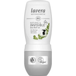 Lavera Deo Roll-on NATURAL & INVISIBLE 48 h - vegan - Naturkosmetik - Bio-Moringa & Natürliche Mineralien - ohne Aluminium - Zuverlässiger Schutz ohne Deo-Flecken - 48 Stunden Deo Schutz - 50 ml