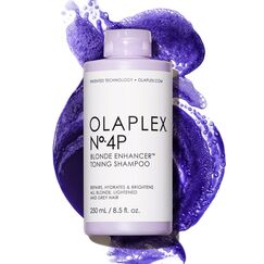Olaplex No 4p Blonde Enhancer Purple Toning Shampoo, Repariert, Spendet Feuchtigkeit Und Hellt Alle Blonden, Aufgehellten Und Grauen Haare Auf, 250 Ml