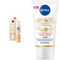 NIVEA Cellular Luminous 630 Anti Pigmentflecken Getöntes Fluid LSF 20 + Luminous Anti-PigmentfleckenHand Creme 50ml