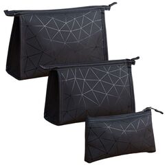 Kosmetiktasche mit Reißverschluss Leichte Kulturtasche Schminktasche wasserdichte Kulturbeutel Kosmetik Organizer Kosmetiktasche Klassische Reisekosmetiktasche für Flugreise, Badezimmer, 3 Stück