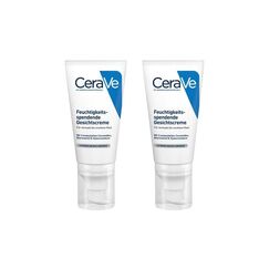 CeraVe Feuchtigkeitsspendende Nachtcreme für normale bis trockene Haut, mit 3 essentiellen Ceramiden und Hyaluron 2x 52 ml