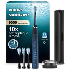 Philips Sonicare DiamondClean elektrische Zahnbürste der 9000er Serie – Schallzahnbürste, sauberere Zähne und Mundpflege mit 4x C3 Premium Plaque Defense-Bürstenköpfen, Aquamarine (Modell HX9911/89)