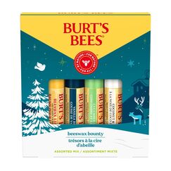 Burt's Bees Lippenbalsam-Multipack | Geschenkset mit Bienenwachs und Vitamin E | 100 % natürlicher Ursprung | Bienenwachs, Vanillebohne, Gurke-Minze, Kokosnuss und Birne | 4 x 4,25 g
