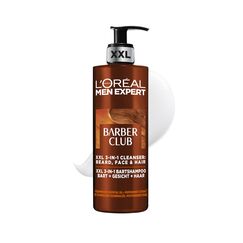 L'Oréal Men Expert XXL 3-in-1 Bartshampoo für Männer, Für Bart, Gesicht und Haar, Beruhigende Bartpflege für Männer gegen Schuppen mit Zedernholzöl, Barber Club, 1 x 400 ml