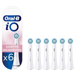 Oral-B iO Sanfte Reinigung Aufsteckbürsten für elektrische Zahnbürste, 6 Stück, sanfte Zahnreinigung, Zahnbürstenaufsatz für Oral-B Zahnbürsten