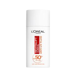 L'Oréal Paris Tägliches Anti-UV Fluid LSF 50+ für Frauen: schützt die Haut vor UV-Strahlung und beugt den ersten Fältchen effektiv vor mit LSF50+ und Vitamin C, Revitalift Clinical, 1x 50ml