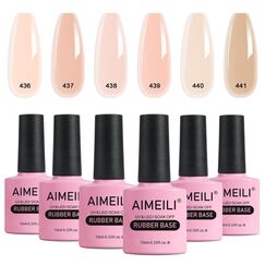 AIMEILI Rubber Base Gel Set 6pcs Rubber Base Coat Soak Off UV LED Nägel Unterlack Gel Nagellack Maniküre Kit 6 * 10ml - 45