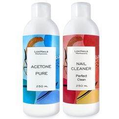 Nail Cleaner - Aceton 2x250 ml SET - UV Gel Nagellackentferner - Nagelreiniger Entfetter LoxiNails