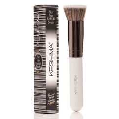 Keshima Foundation Pinsel Flat Top Kabuki – Premium-Foundation-Pinsel für flüssiges Make-up, Creme und Puder – Polier-, Misch- und Gesichtspinsel (normale Größe, weiß)