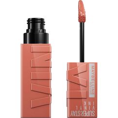 Maybelline New York flüssiger Lippenstift, Liquid Lipstick mit 16 Stunden Halt und glänzendem Finish, Super Stay Vinyl Ink, Nr. 105 Golden, 4,2 ml
