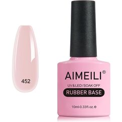 AIMEILI Rubber Base Gel Soak Off UV LED Rubber Base Coat Nägel Unterlack Gel Nagellack Maniküre 10ml (452)
