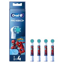 Oral-B Pro Kids Aufsteckbürsten für elektrische Zahnbürsten, Spiderman, 4 Stück, für sanftes Bürsten