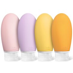 Opret 100ml Silikon Reiseflaschen Set, 4 Stück Auslaufsicher Nachfüllbare Portable Reise Container für Shampoo Creme Spülung, BPA-frei und TSA-geprüft