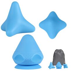 RYMALL Triggerpunkt Drücker Massagegerät 3 Stück,Schmerzfrei Drücker Set mit Saugnapf & Beutel für Muskelschmerzen und Verspannungen, Osteopressur Drücker Massager für Selbstmassage (Blau)