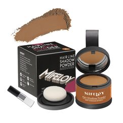 MIFELOY Haaransatz Puder mit Spiegel Schwamm, Hellbraun Unsichtbares Ansatzpuder, Soforteffekt Concealer zur Haarverdichtung für Frauen Männer, Wasserfestes Haar Make-up zum Ansatz kaschieren