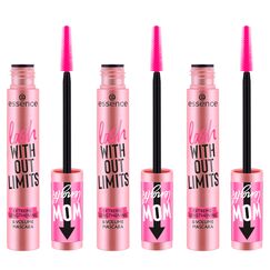 essence lash WITHOUT LIMITS EXTREME LENGTHENING & VOLUME MASCARA, Nr. 01, Schwarz, langanhaltend, volumengebend, vegan, ohne Mikroplastikpartikel, Nanopartikel frei, ohne Parfüm, 3er Pack (3x13ml)