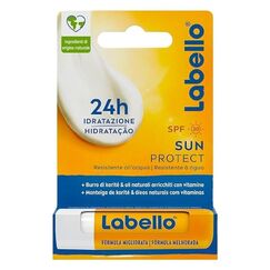 Labello Sun Protect Lippenbalsam SPF30 5.5 ml Lippenbalsam mit UVA/UVB-Filtern, Bienenwachs und natürlichen Ölen, Lippenbalsam feuchtigkeitsspendende Sonnencreme für 24 Stunden