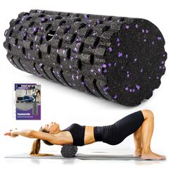 Faszienrolle mit 3D-Texturmassage, Foam Roller(33cm x 14cm) zur Muskelverspannungen lindern, mittlere Härte Selbstmassage Fazienrolle für rücken wirbelsäule Rücken Beine