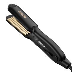 Kreppeisen für die Haare DSHOW Keramik Crimping iron for Hair Glätteisen Haarglätter Kreppeisen und Schnellaufheizung für Glattes und Crimper Haar (Schwarz)