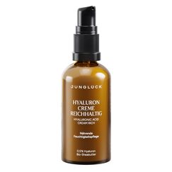 JUNGLÜCK Hyaluron Creme Hochdosiert Gesicht Reichhaltig - Anti Aging Feuchtigkeitscreme mit Hyaluronsäure - Tages- & Nachtcreme mit BIO Aloe Vera und BIO Shea Butter - Spendet intensiv Feuchtigkeit