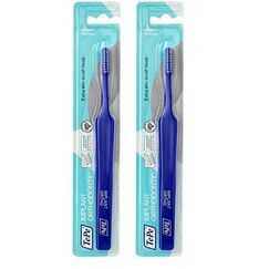 TEPE Spezial-Zahnbürste Implantat Orthodontic mit extra schmalem Bürstenkopf - für Zahnspangen & zur Implantat Reinigung hergestellt / 1 x 1 Stück, Farblich sortiert, 1stk (Packung mit 2)