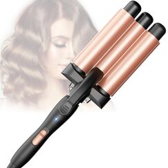 Lockenstab 3 Fässer Beach Waves - Welleneisen für Haare Einstellbar Schnell Erhitzendes für Langes Kurzes Haar Hair Curler