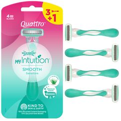 Wilkinson Sword myIntuition Smooth Sensitive Quattro womens 3+1er Pack