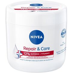 NIVEA Repair & Care Creme, feuchtigkeitsspendende & nicht fettende Körpercreme, schnell einziehende Lotion mit Vitamin E & Glycerin, Handlotion für sehr trockene & raue Haut (400 ml)