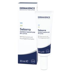 DERMASENCE Seborra Getönte Tagespflege mit LSF 50, 30 ml – Grüne Creme gegen Rötungen und Pickel, kaschiert Unreinheiten, mattierend, hoher UV-Schutz, parfümfrei, vegane Tagespflege für fettige Haut