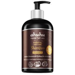ahuhu ESSENTIAL ANTI-AGE Shampoo (500 ml) – Haarshampoo mit Radiancyl & Pfefferminz-Extrakt, reduziert Haarausfall, fördert Haardichte & Volumen, silikonfrei, für Damen & Herren, vegane Haarpflege