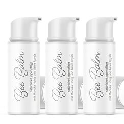bedrop BeeBalm Lippenpflege Lippenbalsam im Pump-Spender mit Manuka Honig, Gelée Royale, Retinol - feuchtigkeitsspendend, Anti-Aging für Lippen & Nase 100% natürlich, 6ml (3x 6ml im Sparset)
