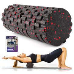 Faszienrolle mit 3D-Texturmassage, Foam Roller(33cm x 14cm) zur Muskelverspannungen lindern, mittlere Härte Selbstmassage Fazienrolle für rücken wirbelsäule Rücken Beine