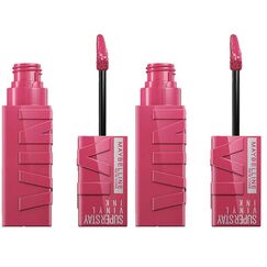 Maybelline New York flüssiger Lippenstift, Liquid Lipstick mit 16 Stunden Halt und glänzendem Finish, Super Stay Vinyl Ink, Nr. 20 Coy, 4,2 ml (Packung mit 2)