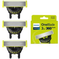 Philips OneBlade Original 360-Klingen, Passend für Alle OneBlade und OneBlade Pro Modelle, Original von Philips, 3er-Pack (Modell QP430/60)