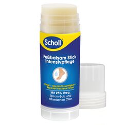 Scholl intensiv pflegender Fußbalsam Stick, zur Reparatur sehr trockener und rissiger Fersen, intensiv feuchtigkeitsspendend für gesunde Füße mit 25% Urea, Epsom-Salz und ätherischen Ölen, 70g