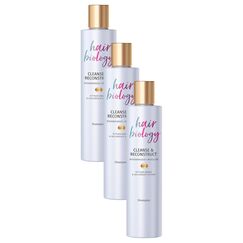 Hair Biology Cleanse & Reconstruct Shampoo, Bei Fettigem Ansatz Und Geschädigten Spitzen, 250ml (Packung mit 3)
