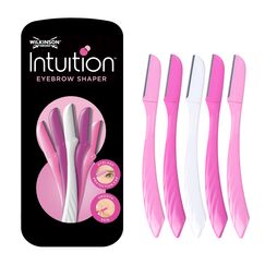 WILKINSON SWORD - Intuition Augenbrauenformer | Trimmt und entfernt Gesichtsbehaarung | Dermaplaning-Werkzeug | Packung mit 5 Einwegrasierern