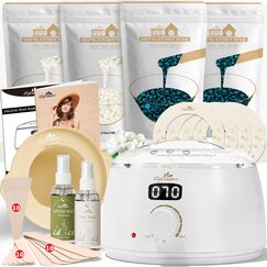 Lifestance Waxing Set - Weiße L3 Wax Maschine zur Wachs Haarentfernung mit Grobes Haar und Hin Flaum, heisswachs haarentfernung für Bikini-Bereich, Augenbrauen, Achselhöhle, Gesicht, Beine, Oberlippe