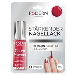Nagelhärter Lack mit Biotin, Silizium und Keratin - Stärkt und repariert beschädigte, geschwächte, brüchige Nägel durch Gel-Nagellack, Alterung – Rose Red - Hände & Füße - Swiss Made