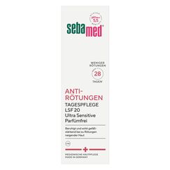 SEBAMED Anti-Rötungen parfumfreie Tagespflege mit LSF 20, mindert Rötungen im Gesicht, als Rosacea Gesichtspflege geeignet, parfumfrei, gegen Hautrötungen, Creme 50 ml