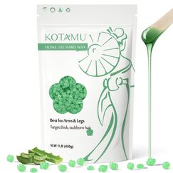 KOTAMU Wax 450g, Aloe Vera Wachs Haarentfernung für Brust, Rücken, Arme, Beine, Gesicht, Bikinizone, Home Waxing, Professionellen Hard Wax Beans ohne Wachsstreifen für Mann Frau